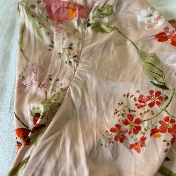 NWOT Remarkable Entrance Pink Floral Print Satin Midi Dress - Picture 7 of 9